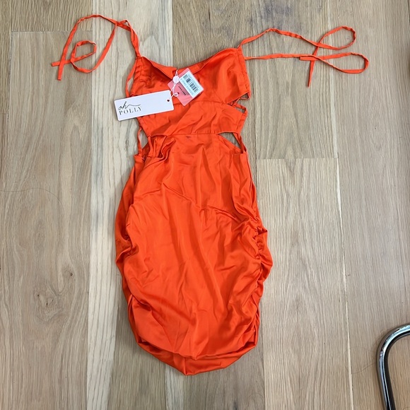 NWT rust orange cutout oh Polly dress - Picture 2 of 3